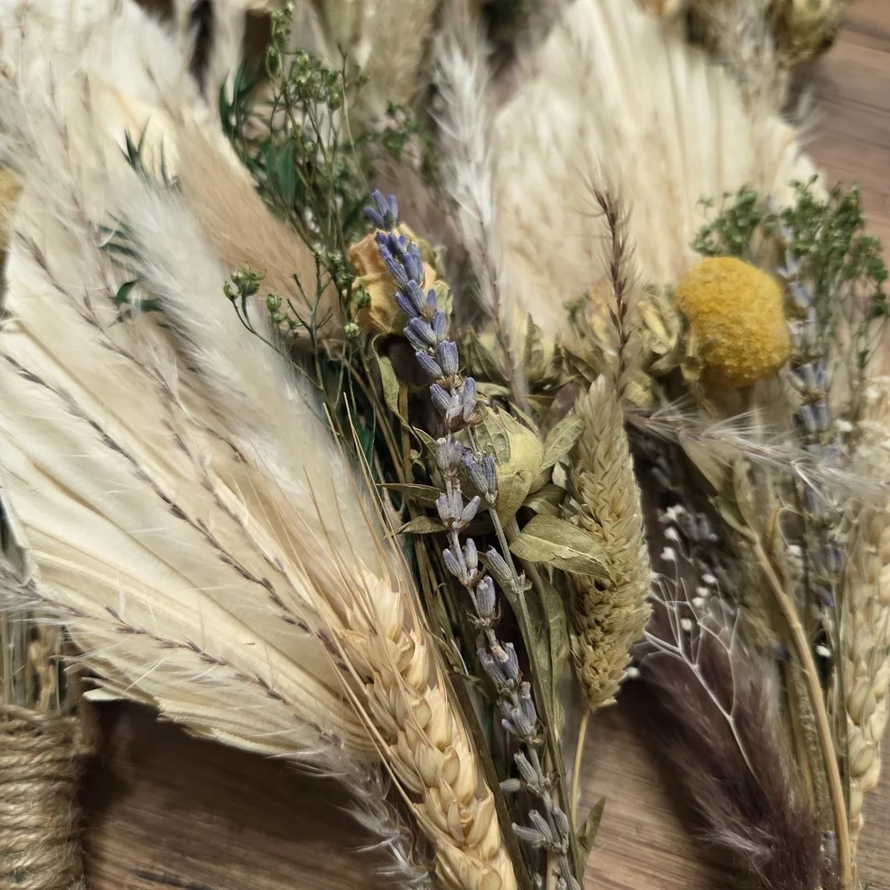 Boho Wedding Lot Handmade OOAK Table Flowers Ring Box And Eucalyptus Leaves